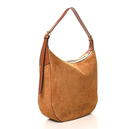 Celine Suede Calfskin Large Triomphe Heloise Shoulder Bag Tobacco 4 of 13