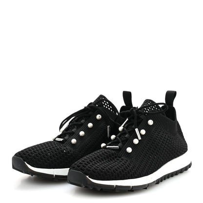 Jimmy Choo Veles Knit Pearly Lace Up Sneaker 40 Black 4 of 9