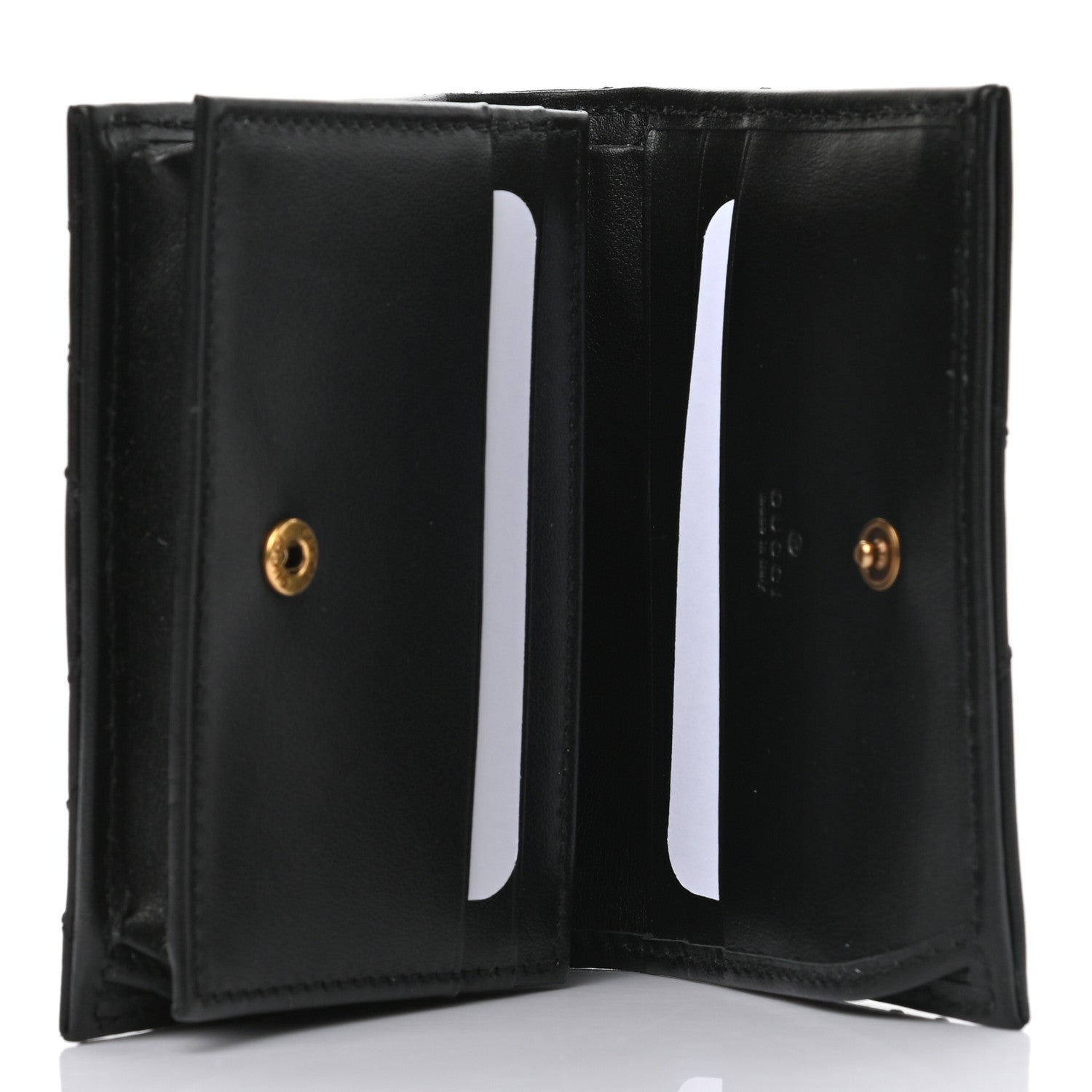Gucci Calfskin Matelasse GG Marmont Card Case Wallet Black 5 of 7