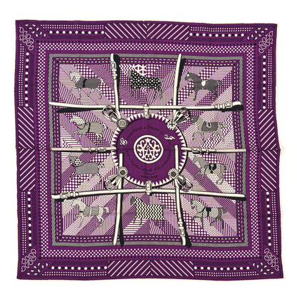 Hermes Cashmere Silk Couvertures Et Tenues De Jour Scarf 65 Crocus White Black 1 of 3