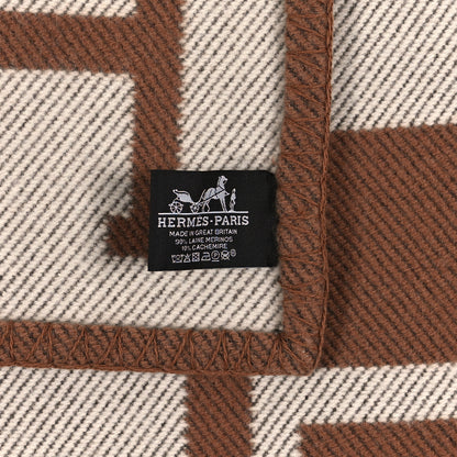 Hermes Wool Cashmere Avalon Blanket Ecru Camel 3 of 3