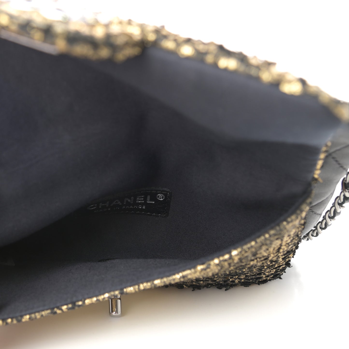Lambskin Mineral Nights Wristlet Gold Black
