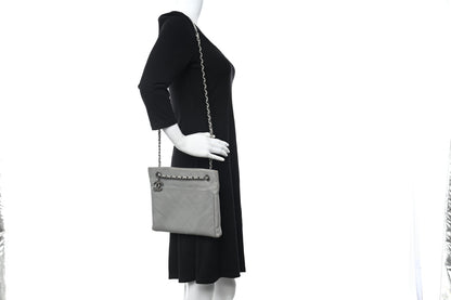 Chanel Calfskin Wild Stitch Small Shopping Tote Grey 2 of 11