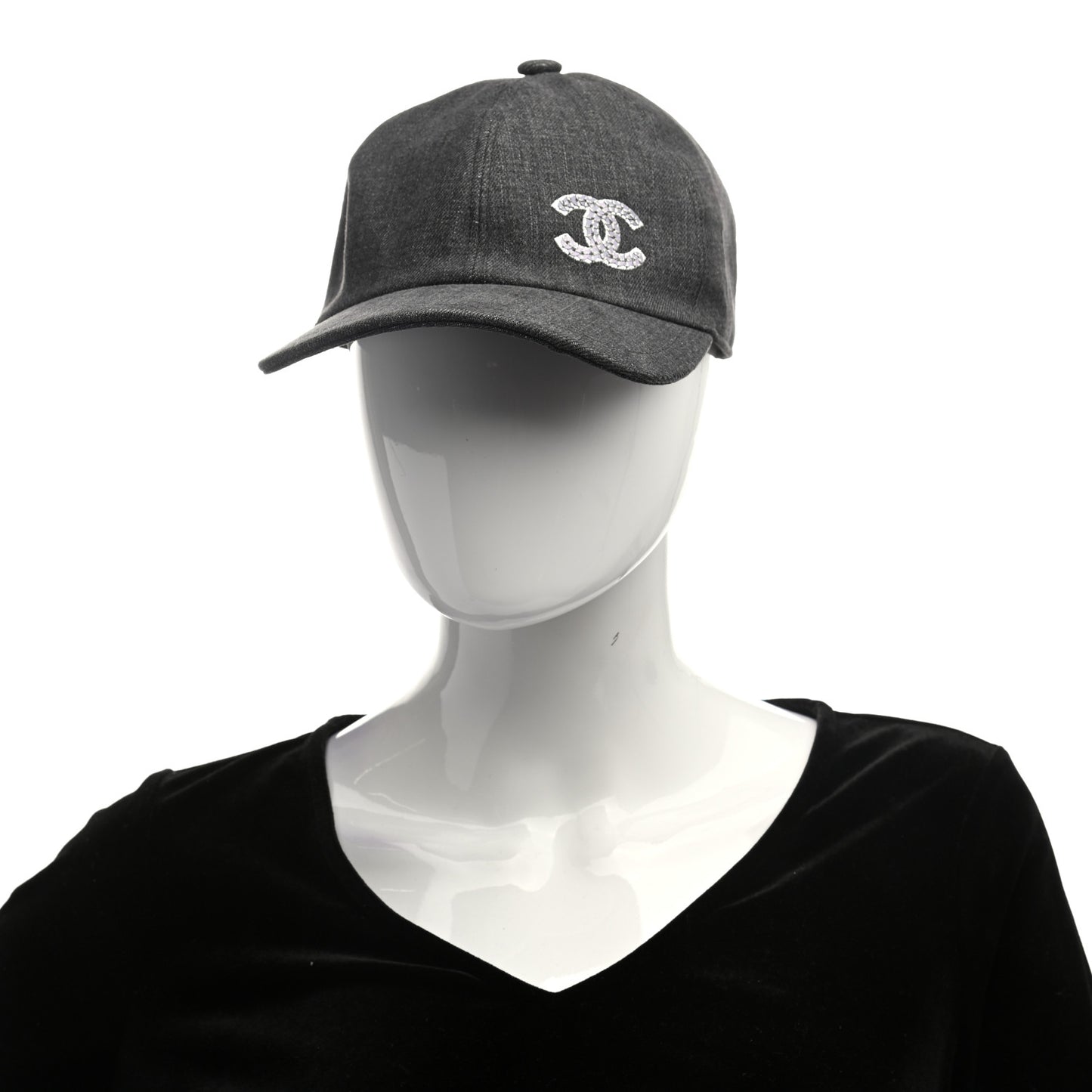 Cotton Sequin CC Cap Hat Black