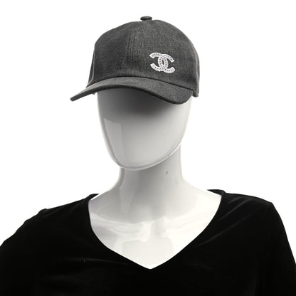 Chanel Cotton Sequin CC Cap Hat Black 2 of 8