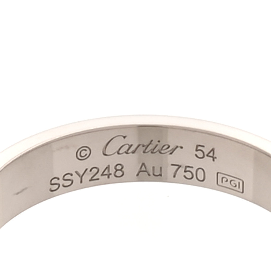 Cartier 18K White Gold 3.5mm LOVE Wedding Band Ring 54 7 4 of 5