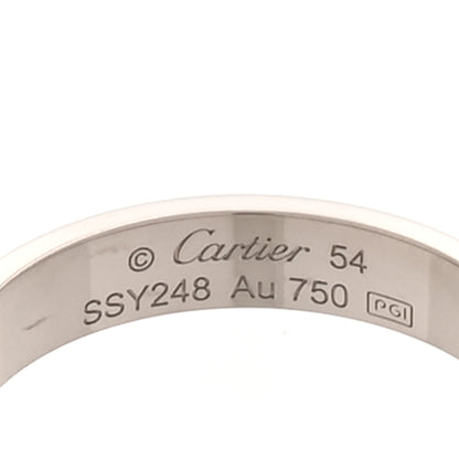 Cartier 18K White Gold 3.5mm LOVE Wedding Band Ring 54 7 4 of 5