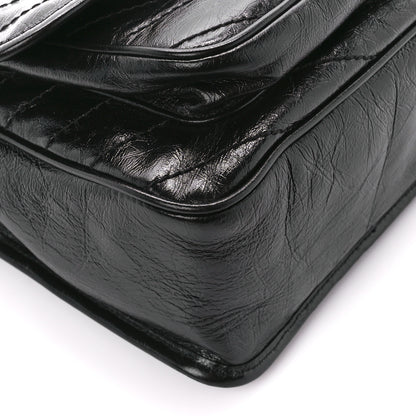 Saint Laurent Crinkled Calfskin Matelasse Monogram Medium Niki Chain Satchel Black 10 of 12