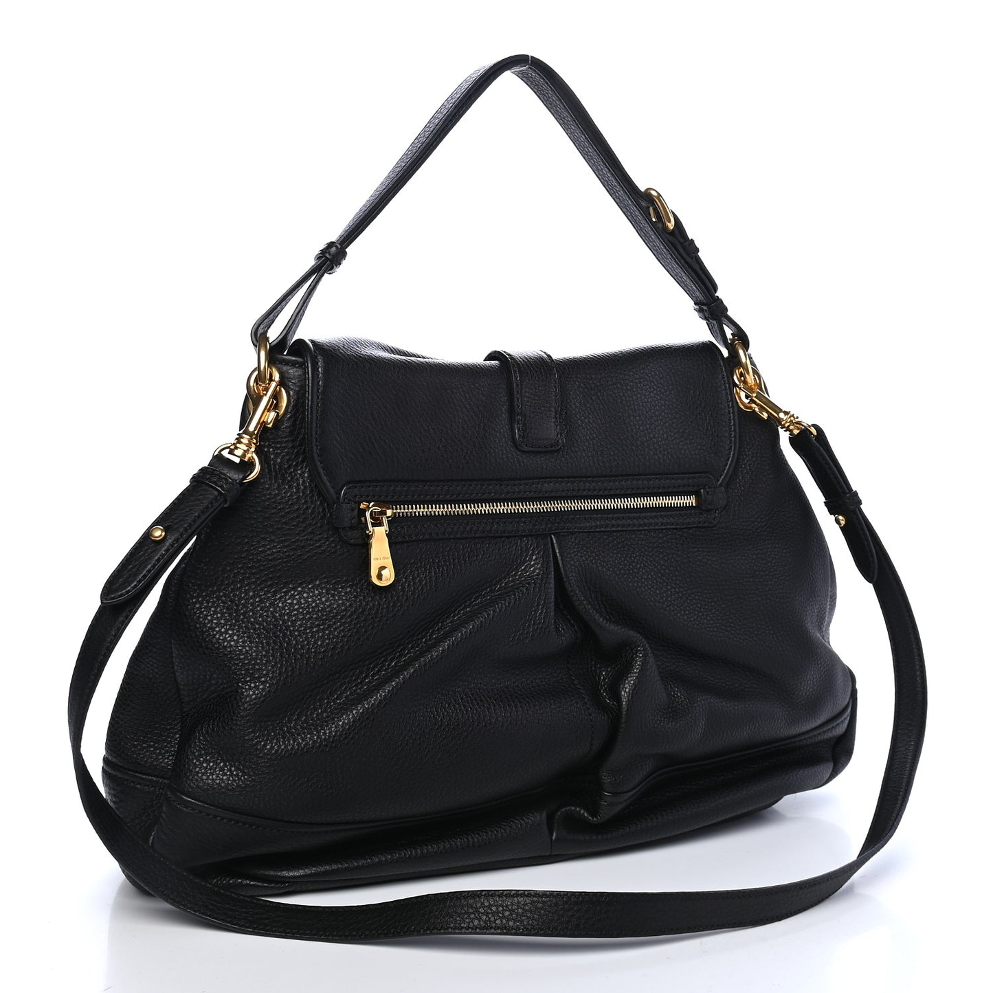 Vitello Daino Shoulder Bag Black
