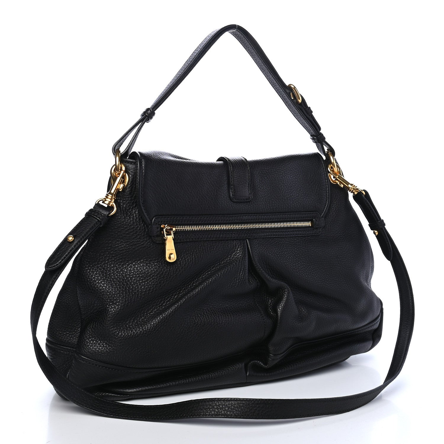 Miu Miu Vitello Daino Shoulder Bag Black 2 of 9