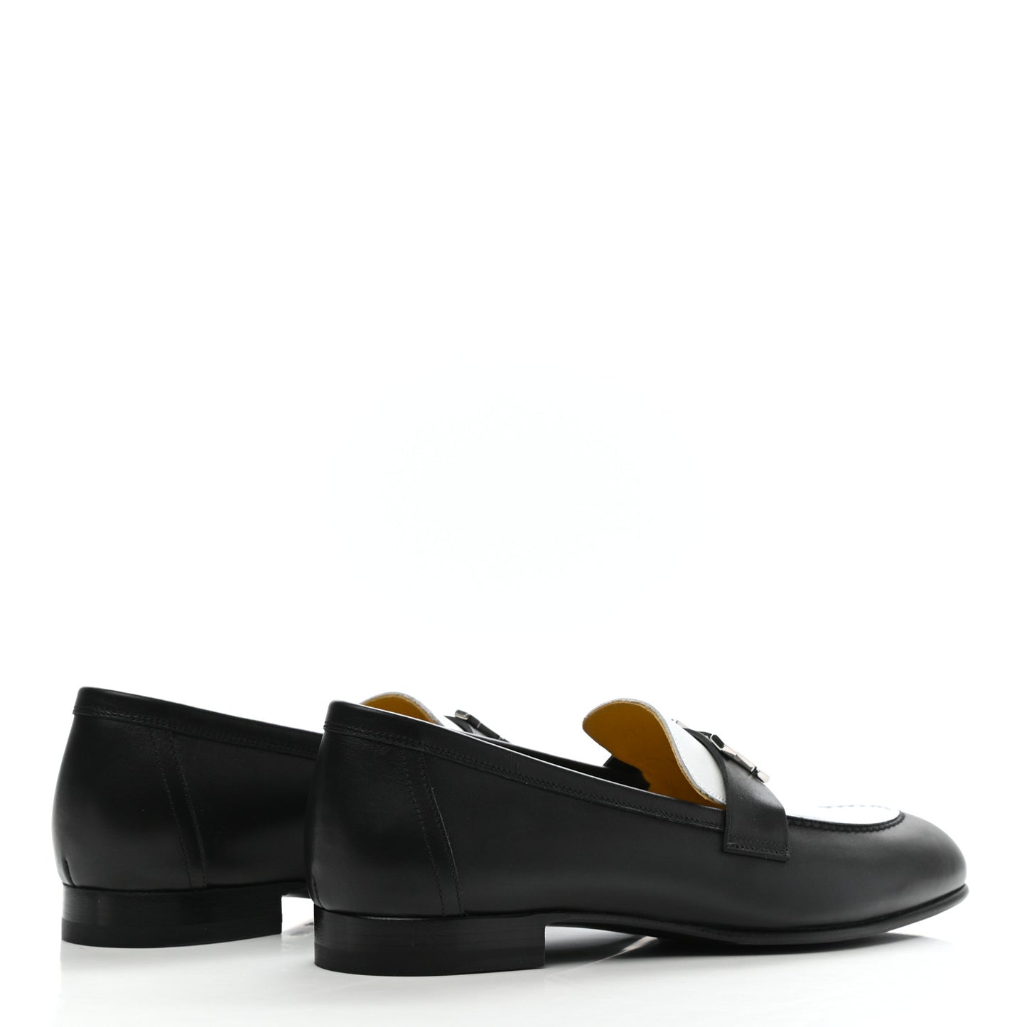 Calfskin Womens Paris Loafers 39 Black White