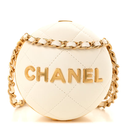 Chanel Lambskin CC Sphere Minaudiere Chain Clutch White 8 of 10