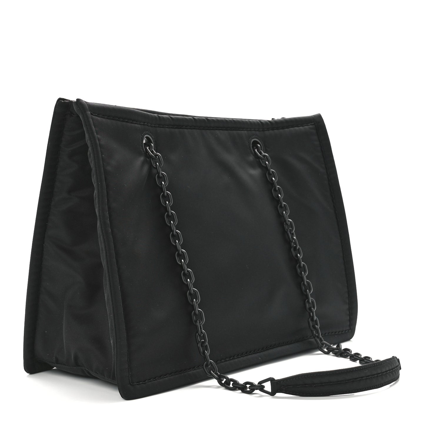 Tessuto Nylon Chain Tote Black