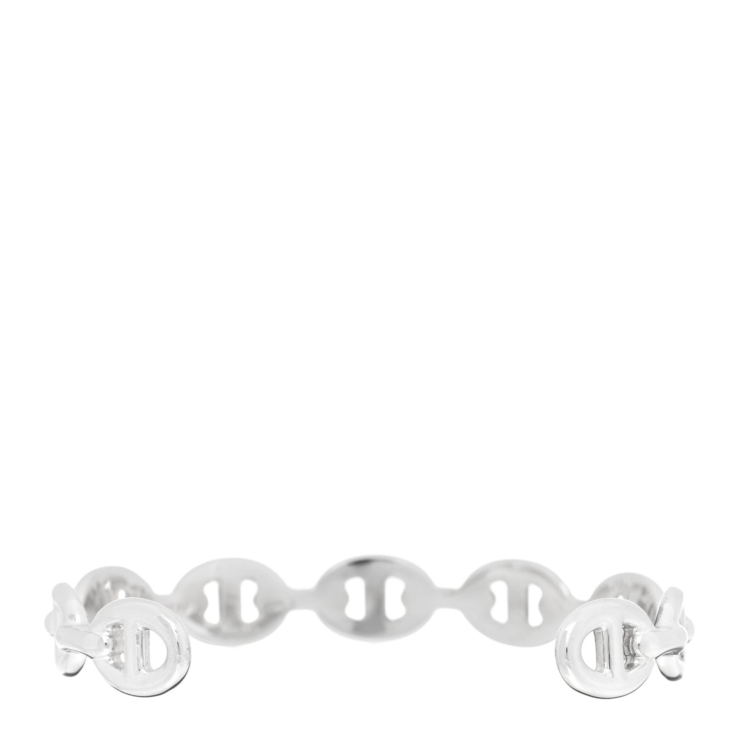 Sterling Silver MM Chaine d'Ancre Enchainee Cuff Bracelet SH