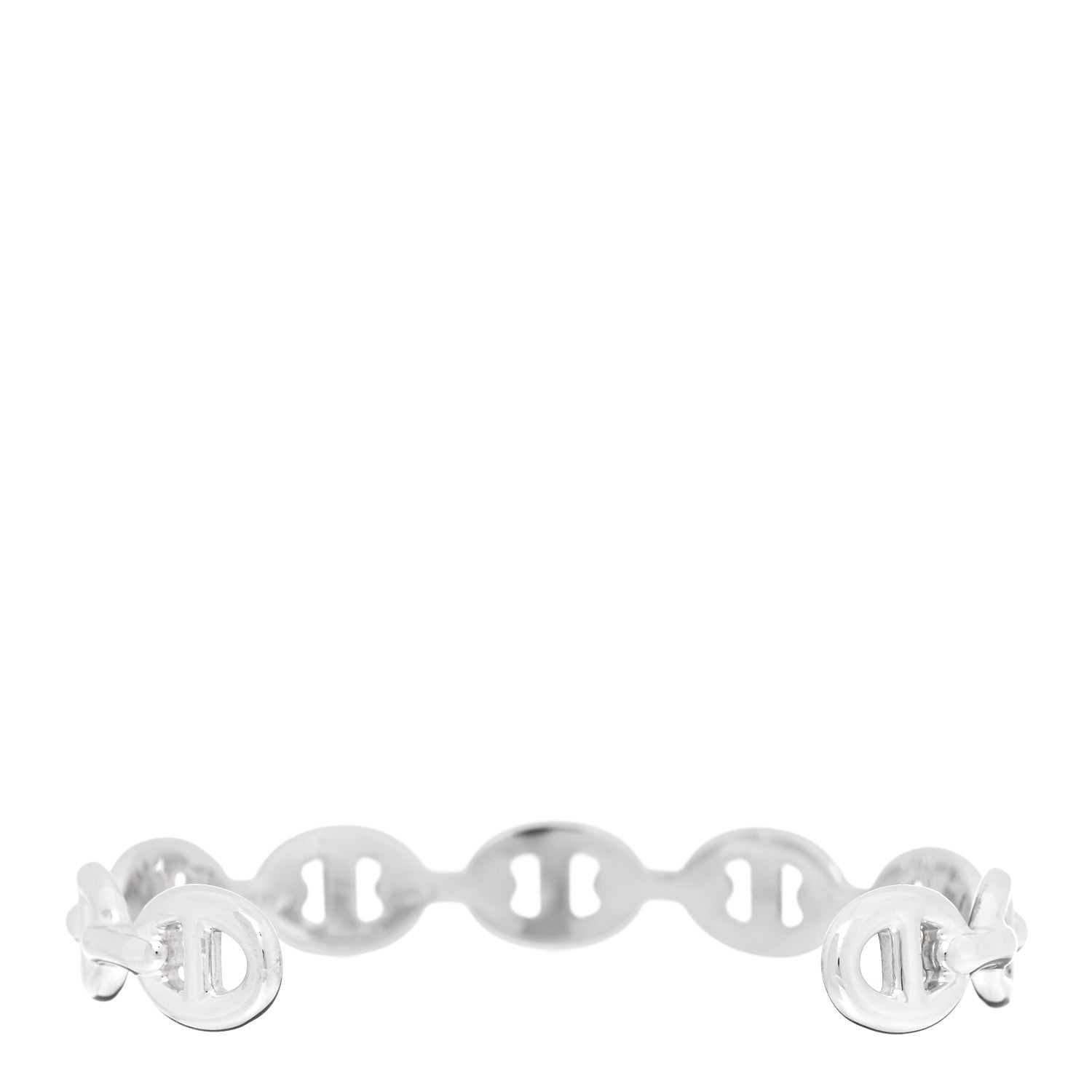 Hermes Sterling Silver MM Chaine d'Ancre Enchainee Cuff Bracelet SH 2 of 4