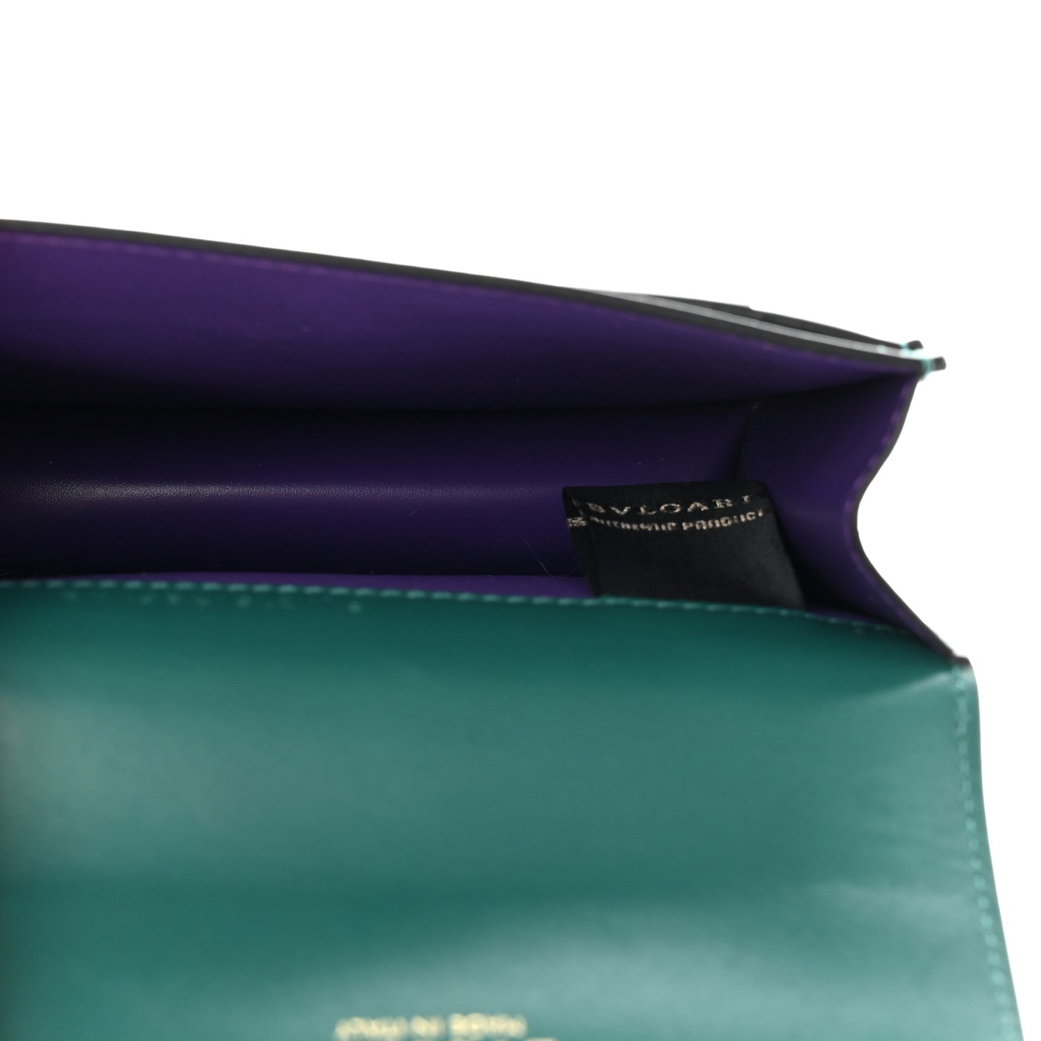 Bulgari Calfskin Serpenti Forever Purse Card Holder Emerald Violet Amethyst 6 of 17