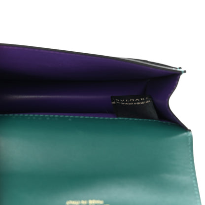 Bulgari Calfskin Serpenti Forever Purse Card Holder Emerald Violet Amethyst 6 of 17