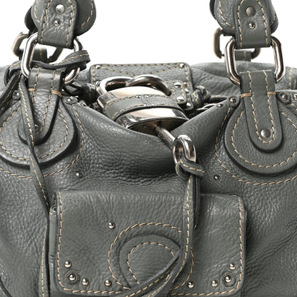 Chloe Calfskin Paddington Front Pocket Tote Gris Vert 8 of 10