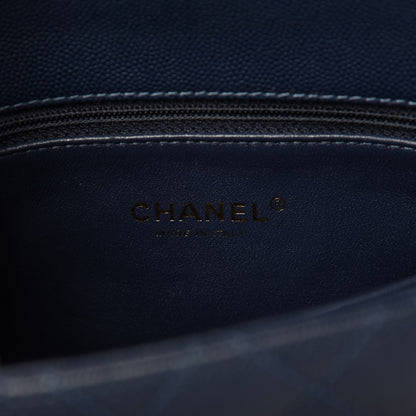 Chanel Caviar Lizard Quilted Mini Coco Handle Flap Blue 8 of 11