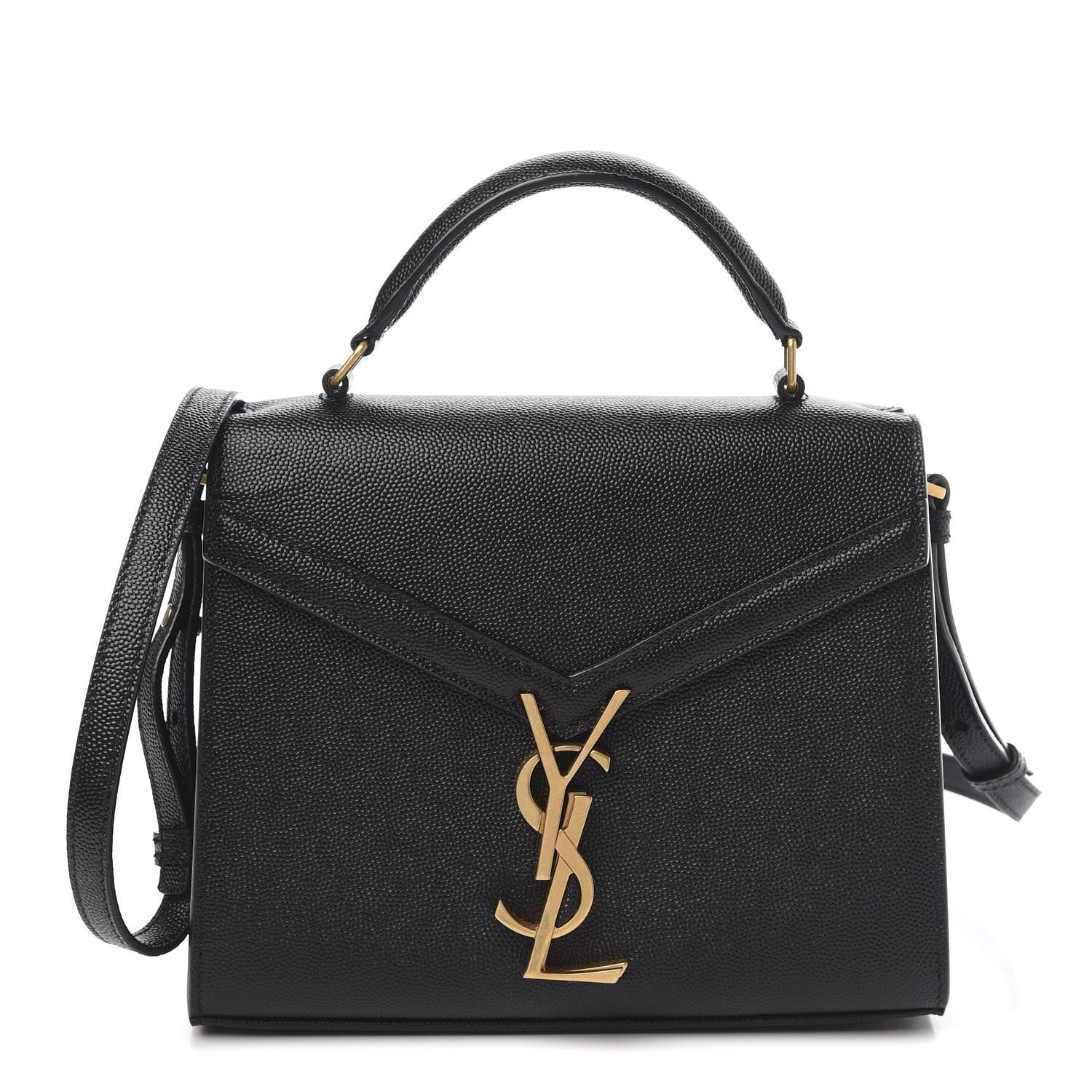 Saint Laurent Grain de Poudre Mini Classic Monogram Cassandra Top Handle Black Rouge Legion 1 of 10
