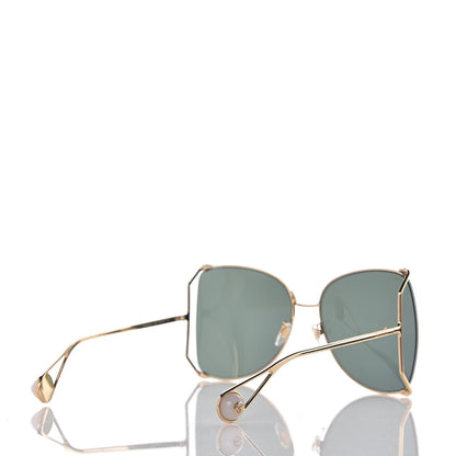Gucci Oversized Round Sunglasses GG0252S Gold 4 of 7