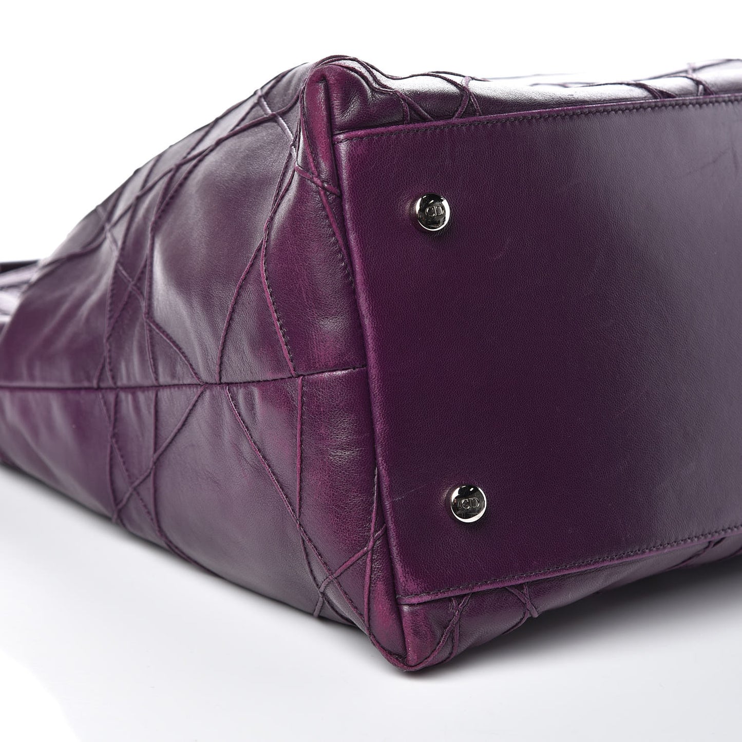Lambskin Cannage Large Granville Tote Purple