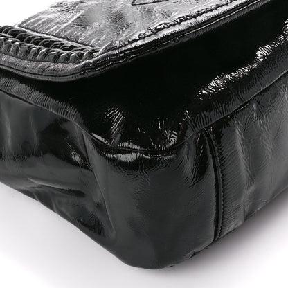 Chanel Crinkled Patent Modern Chain Flap Black 9 of 11