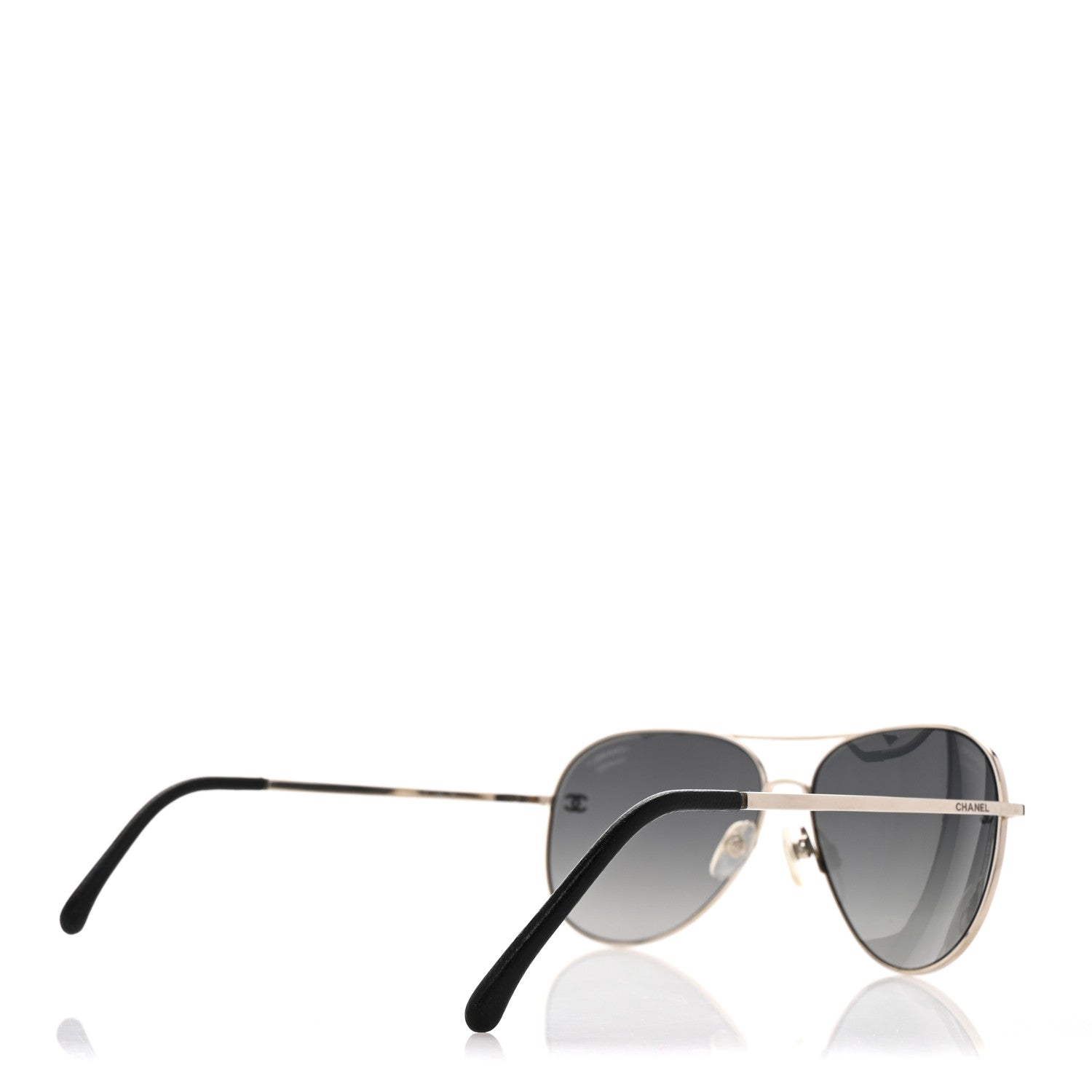 Chanel Metal Polarized CC Aviator Sunglasses 4189-T-Q Silver 4 of 6
