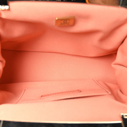 Chanel Wool Tweed Quilted CC Kisslock Clutch Coral Pink 5 of 10