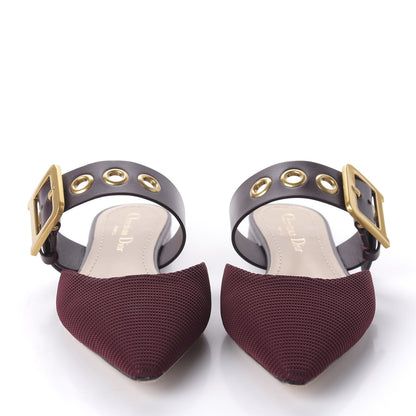 Christian Dior Technical Fabric D-Dior Ballerina Flat Mule 35.5 Rouge Black 2 of 10