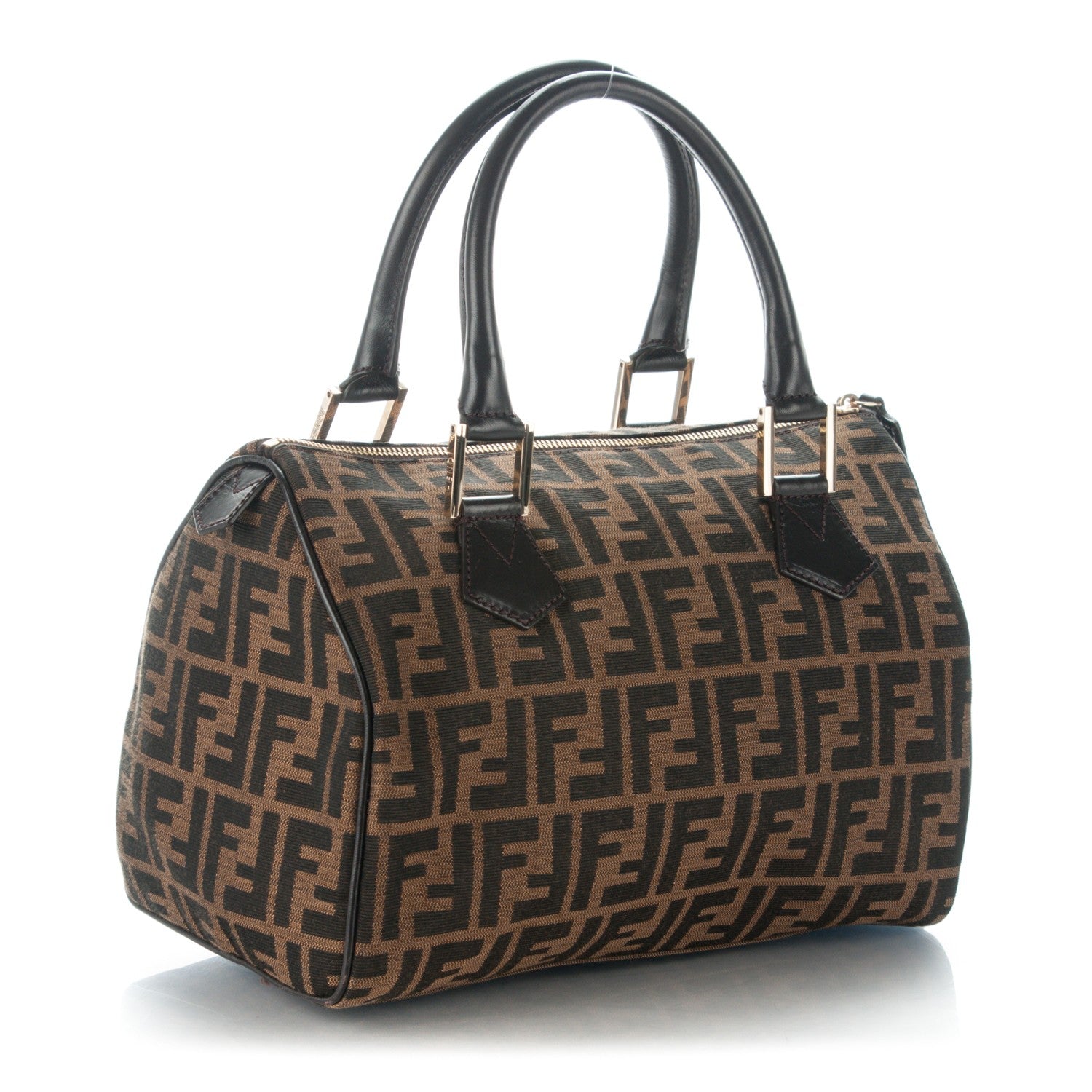 Fendi Zucca Cuoio Lucido Medium Chef Boston Tobacco Moro 3 of 10