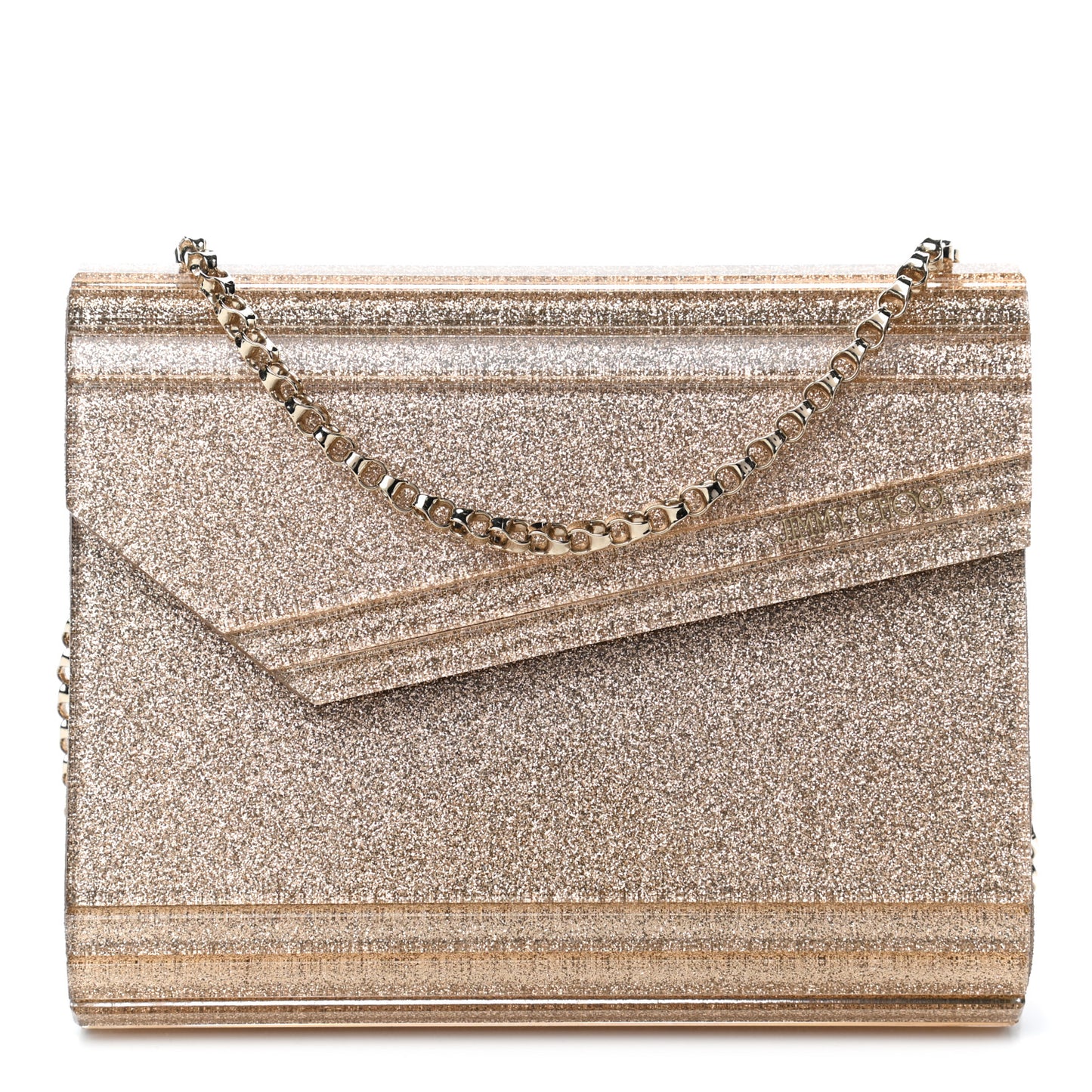 Acrylic Glitter Candy Clutch Gold