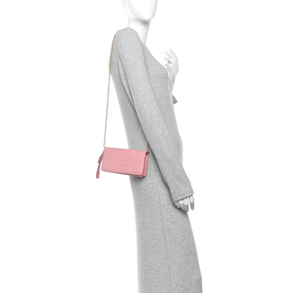Prada Saffiano Metal Mini Flap Crossbody Wristlet Bag Petalo 2 of 10