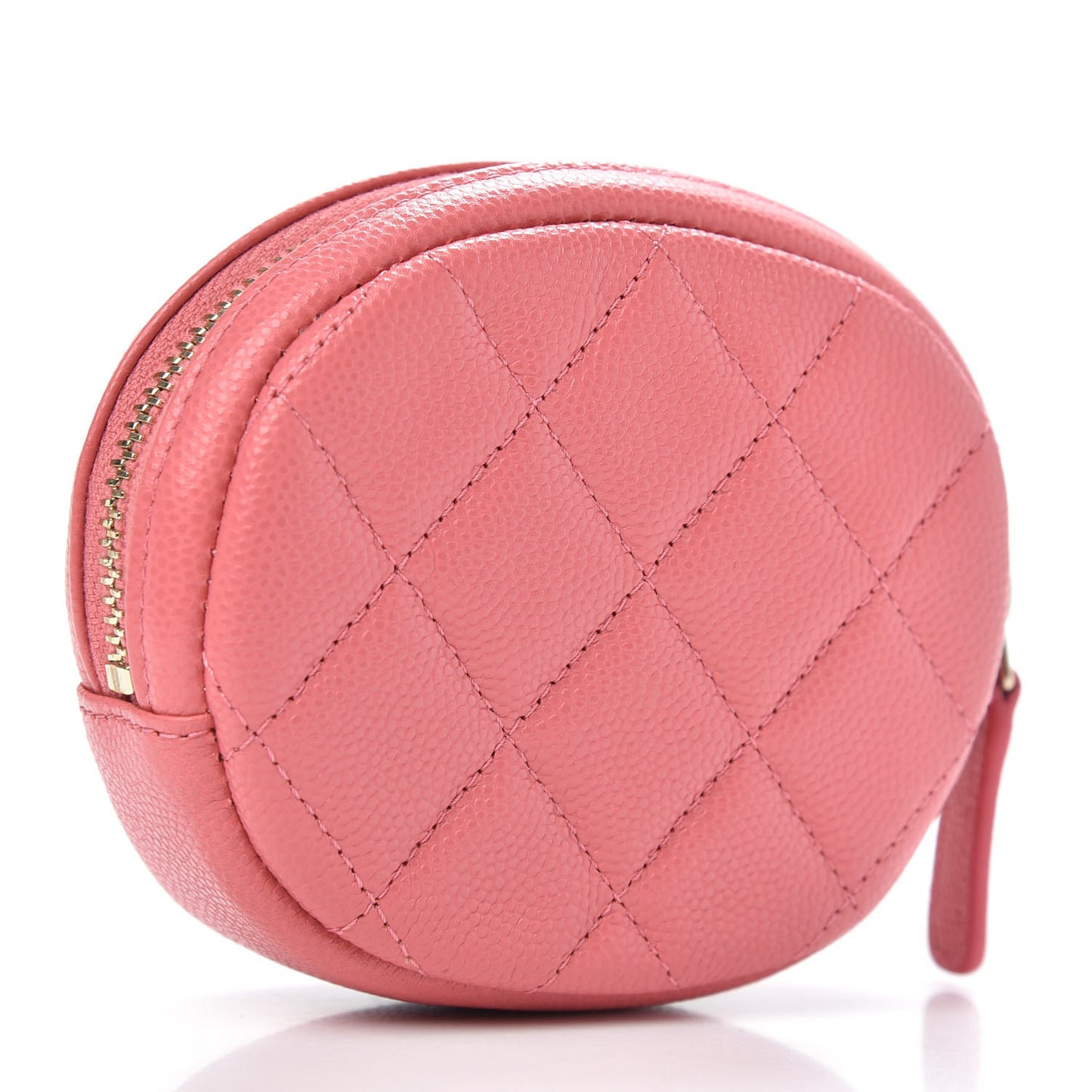 Caviar Quilted Zip Around Classic Coin Purse Pink