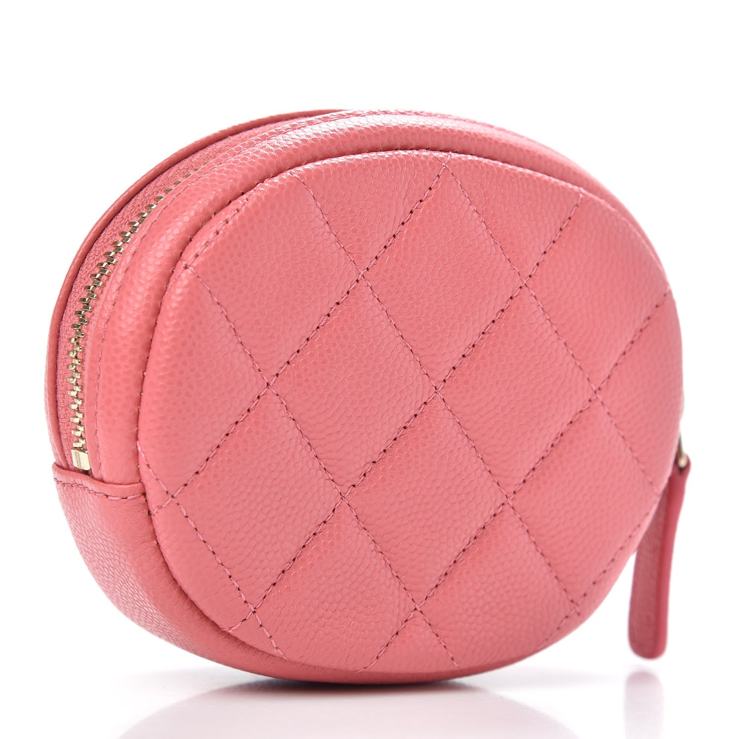 Chanel Caviar Quilted Zip Around Classic Coin Purse Pink 3 of 7