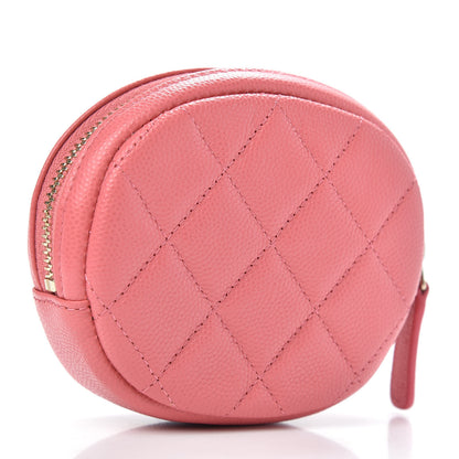 Chanel Caviar Quilted Zip Around Classic Coin Purse Pink 3 of 7