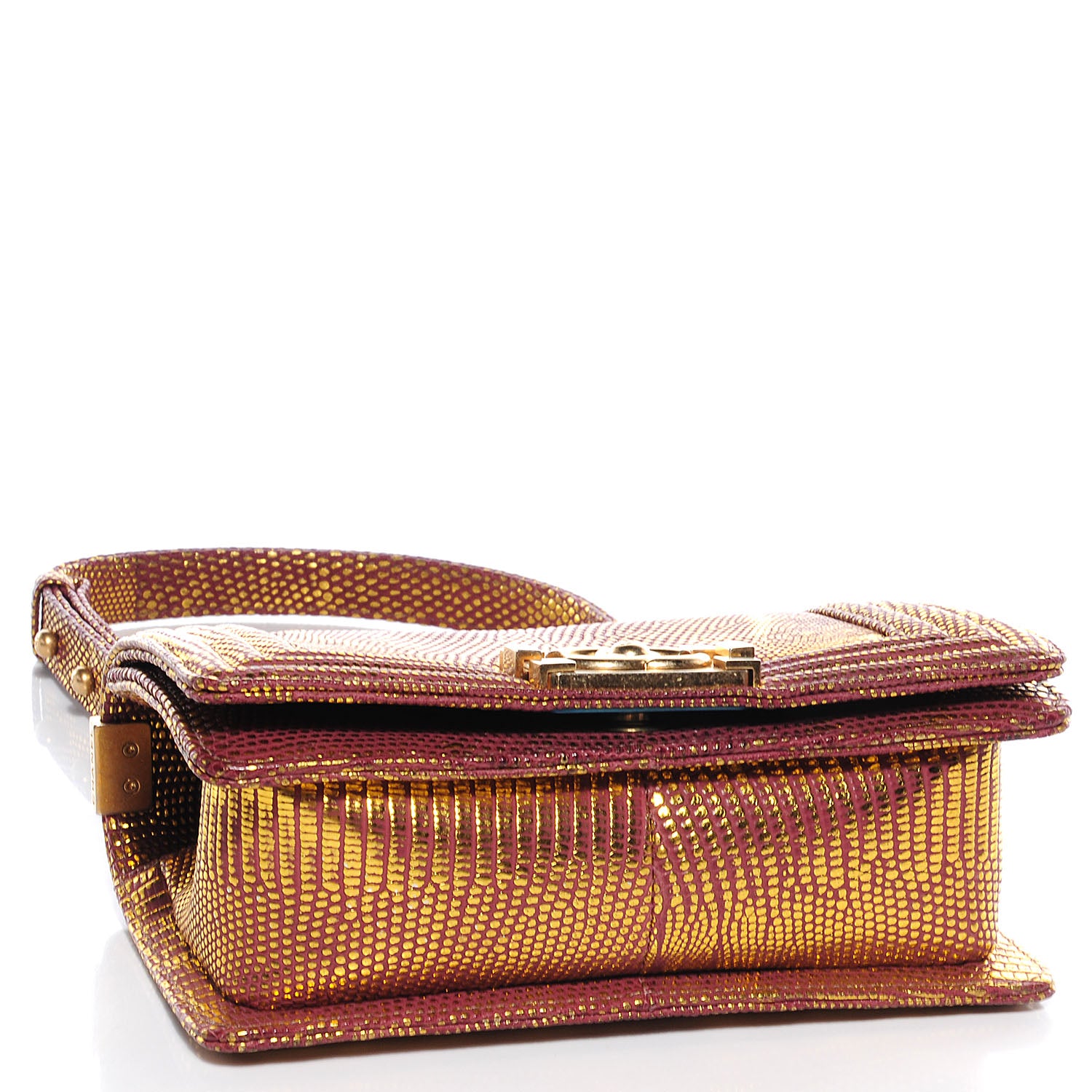 Chanel Metallic Lizard Small Boy Flap Gold 4 of 7