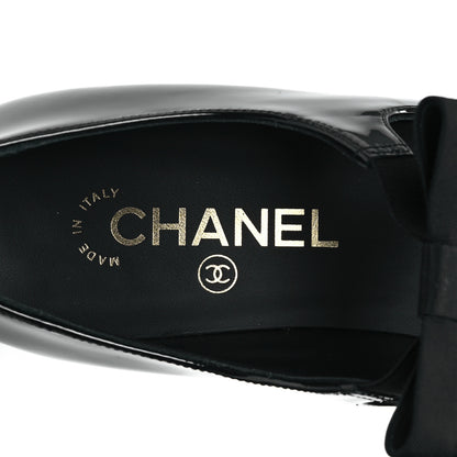 Chanel Patent Calfskin Grosgrain CC Mary Jane Pumps 38.5 Black 8 of 10