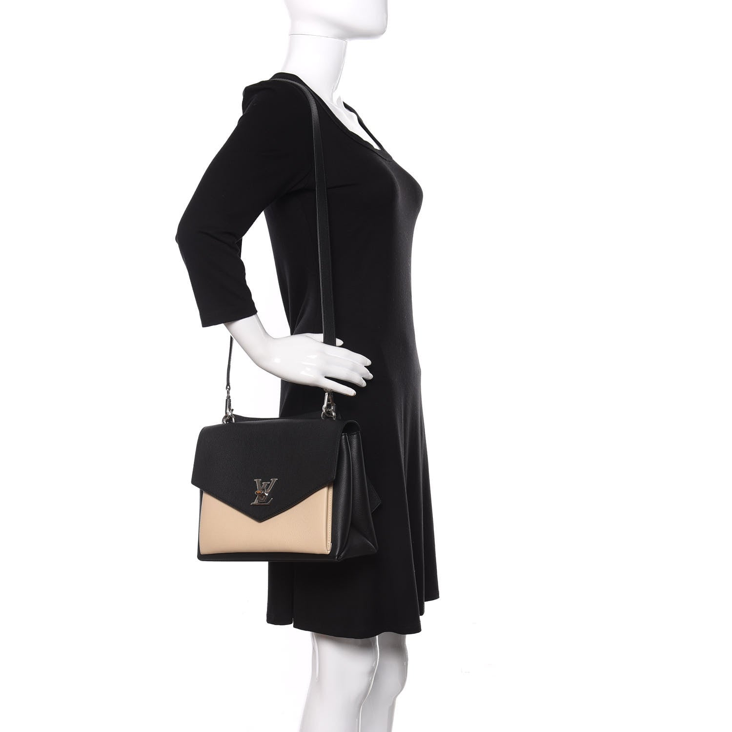Louis Vuitton Soft Calfskin My Lockme Top Handle Vanille Black 2 of 9