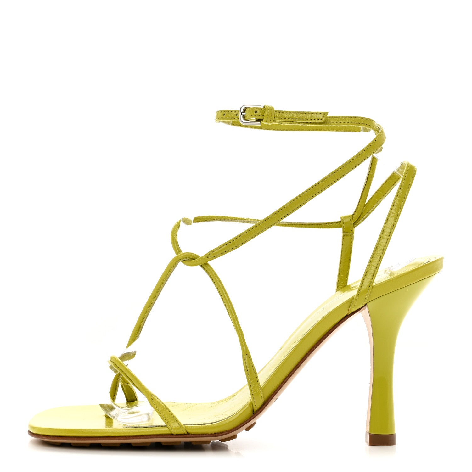 Bottega Veneta Crush Calfskin The Line 90mm Sandals 37 Acid 1 of 12