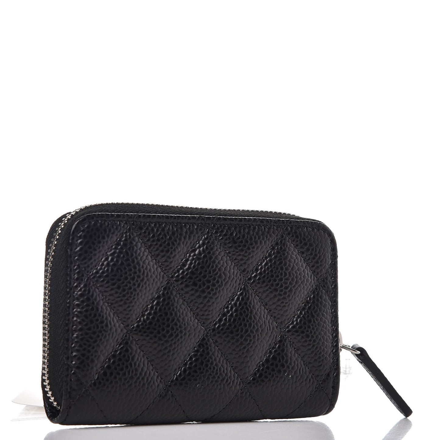 Caviar Quilted Zip Coin Purse Black