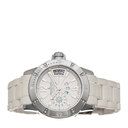 Jaeger-LeCoultre Stainless Steel Rubber Diamond 38mm Master Compressor GMT Automatic Watch White Q1898420 2 of 4