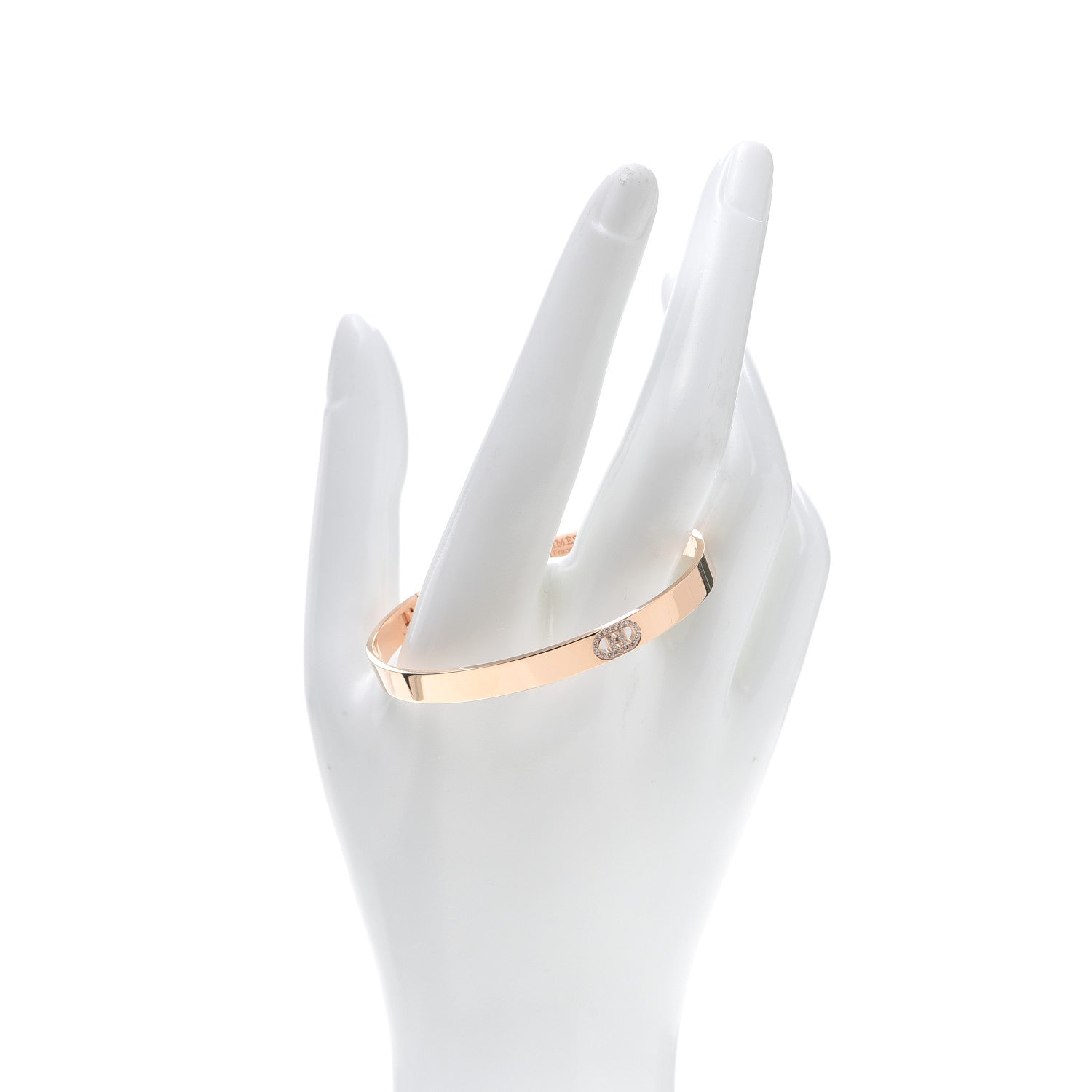 Hermes 18K Rose Gold Diamond PM H D'Ancre Bracelet SH 2 of 6