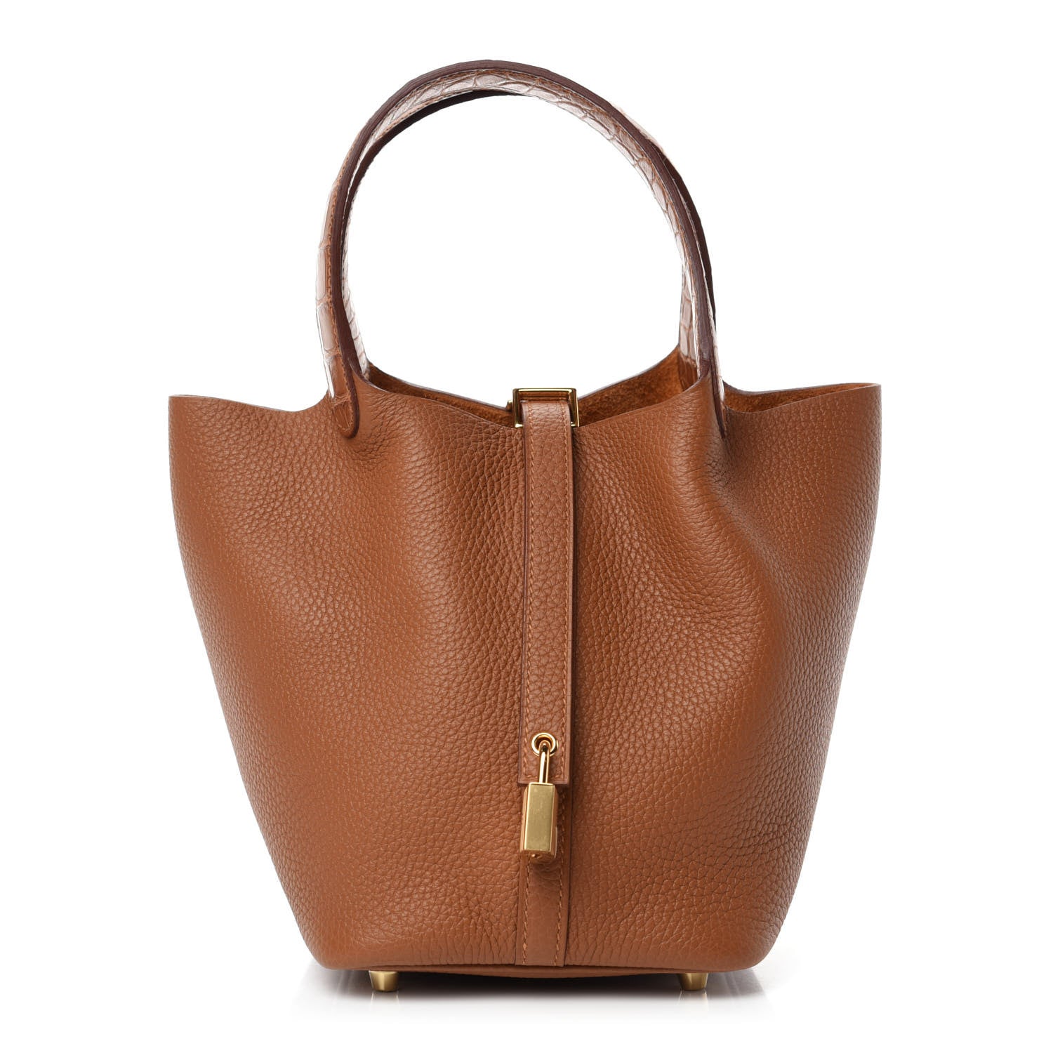 Hermes Taurillon Clemence Matte Alligator Picotin Lock Touch 18 PM Gold 1 of 11