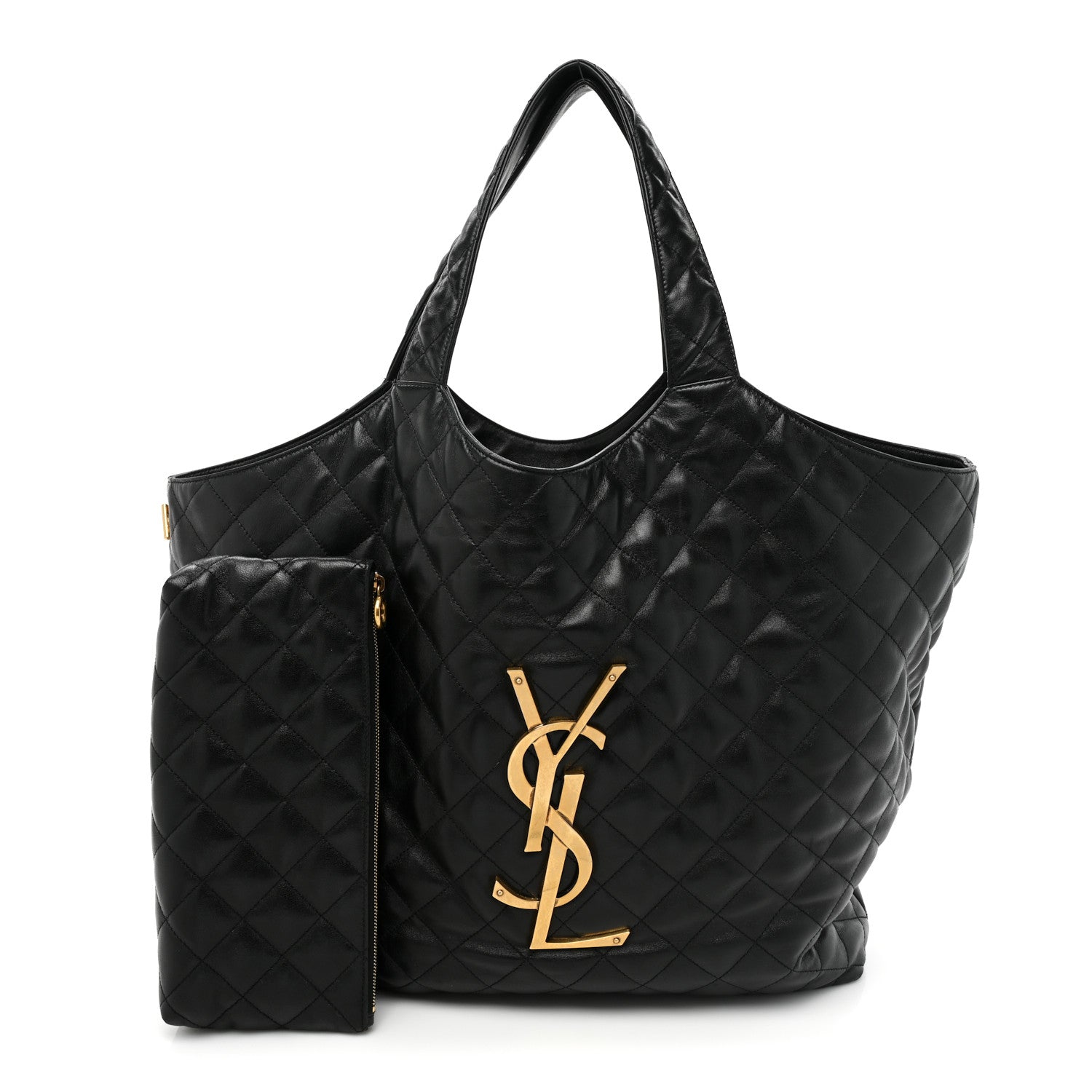 Saint Laurent Lambskin Quilted Maxi Icare Shopping Tote Black 1 of 15