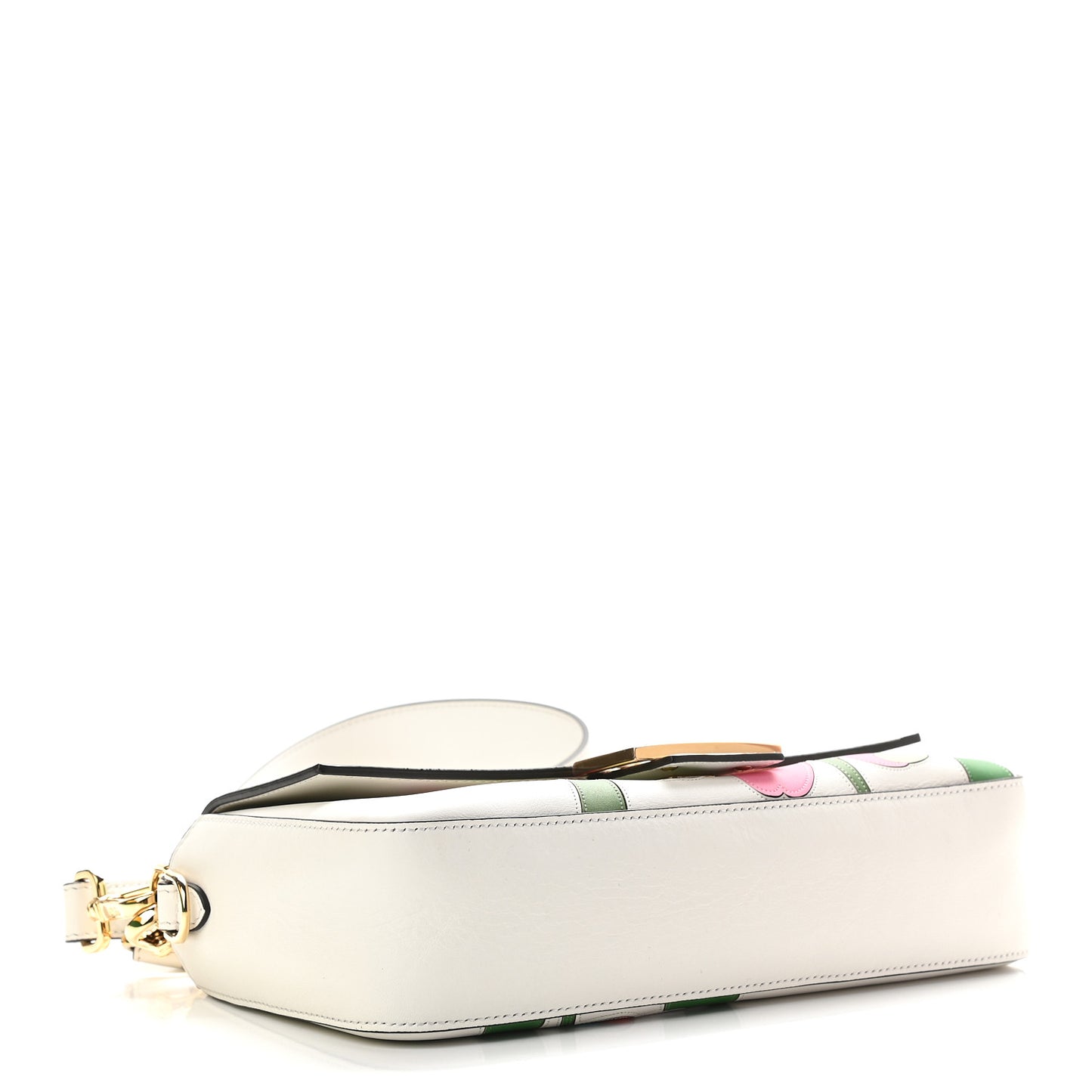 Vitello Seta Daisy Inlay Baguette White Ice Multicolor