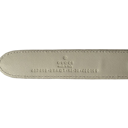 Gucci Plutone Calfskin Interlocking G 25mm Chain Belt 95 38 White 5 of 7