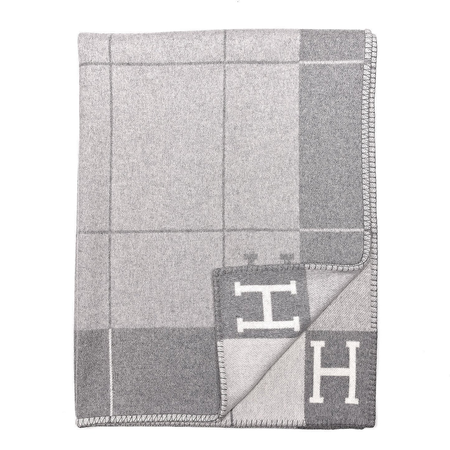 Wool Cashmere Avalon III Blanket Ecru Gris Clair