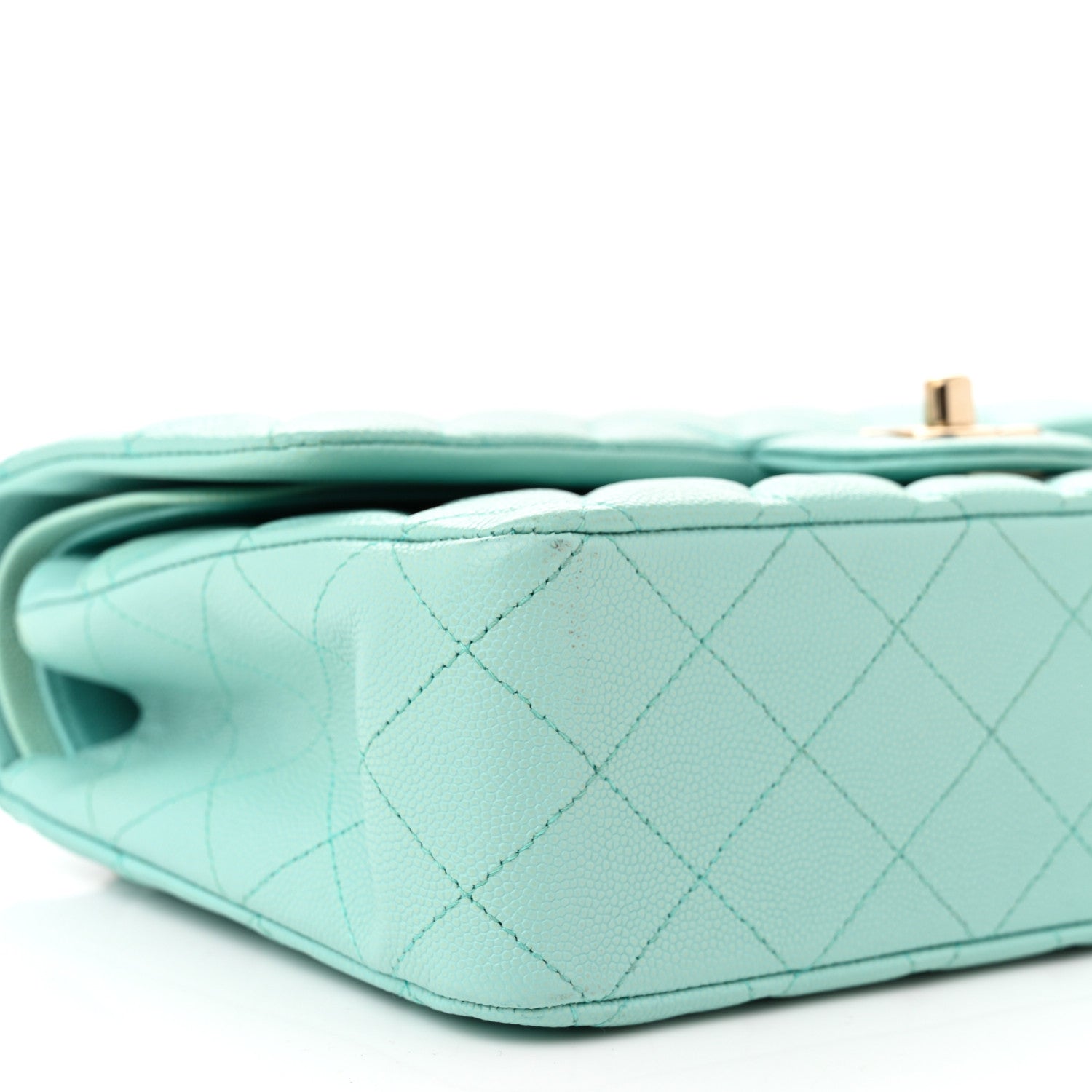 Chanel Caviar Quilted Medium Double Flap Light Blue 11 of 14