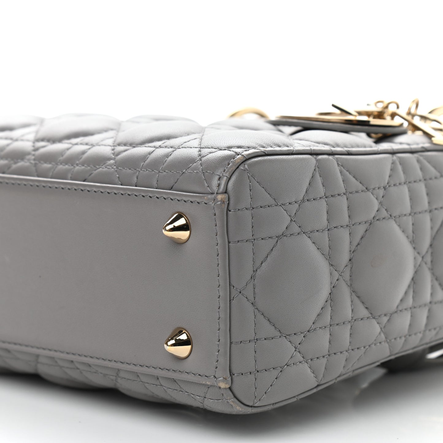 Lambskin Cannage Small Lucky Badges My Lady Dior Grey